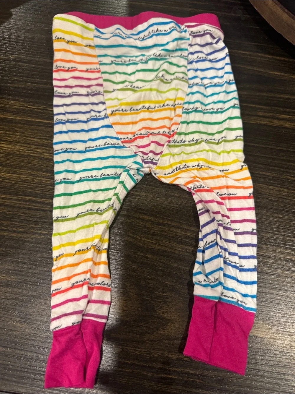 Rowdy Sprout Pink-Trim Rainbow Stripe Baby Joggers